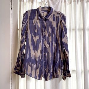 Silk JCrew Ikat blouse
